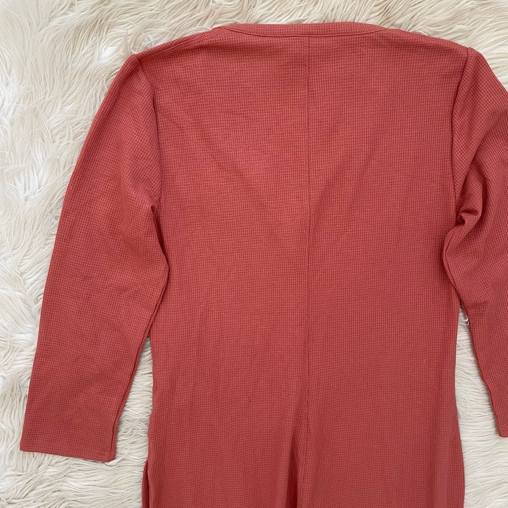 Athleta Wind Down Sleep Romper Waffle Knit Long Sleeve Jumpsuit Loungewear - Picture 9 of 12